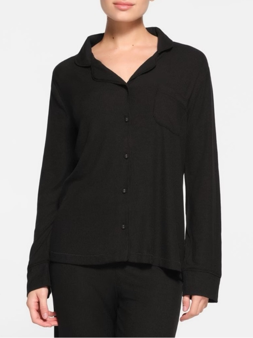 SKIMS Soft Lounge Sleep Long Sleeve Shirt Black Lounge Comfort Size XXS